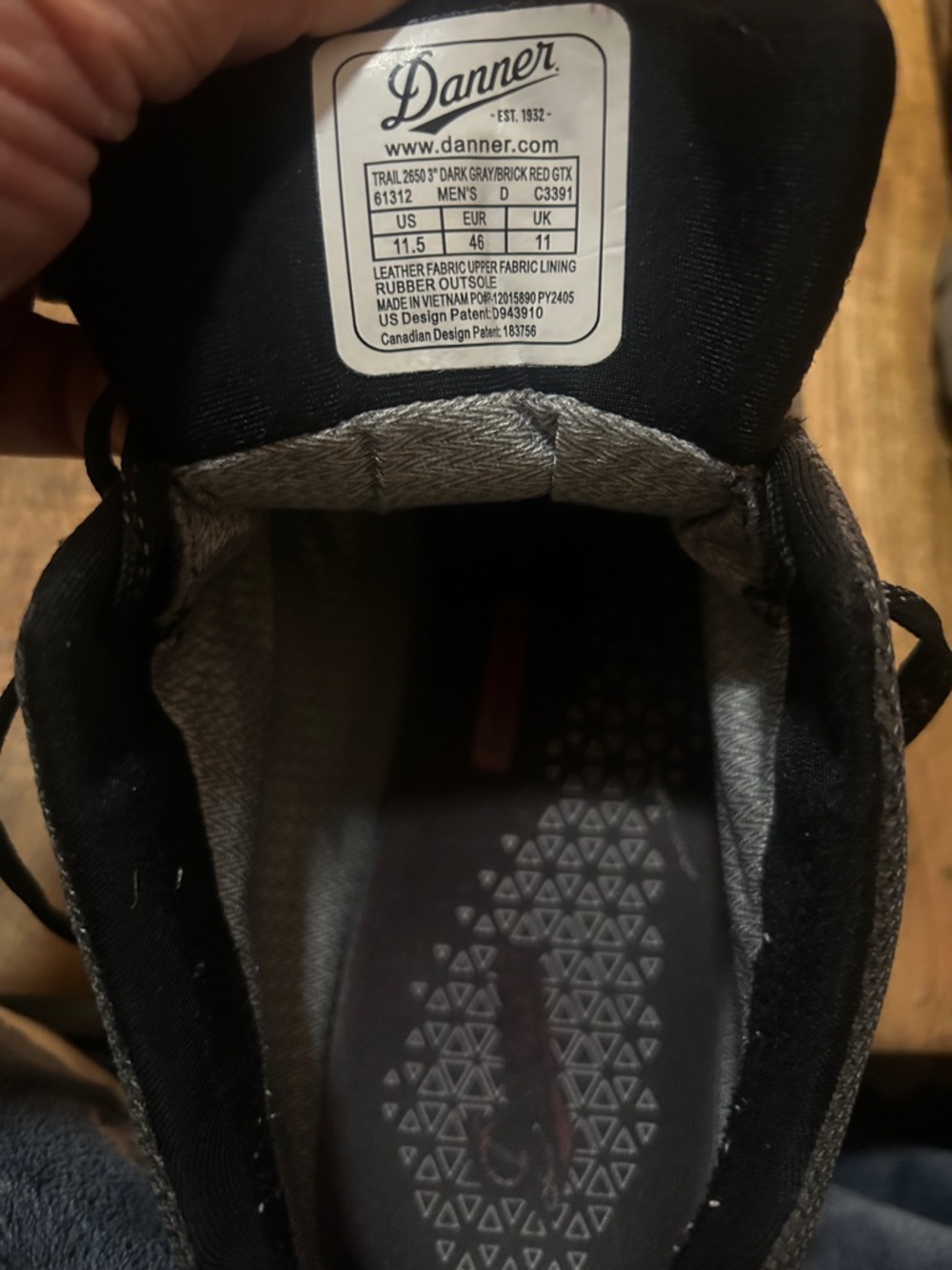 Danner Trail 2650 Men's Gray and Black Suede Trail Boots - Picture 2 of 7